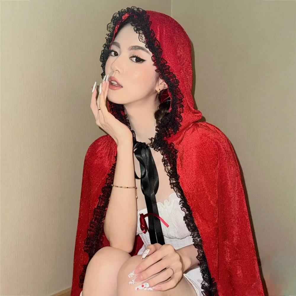 زي الساحرة الحمراء عباءة التفاف الكتف الاسمية Dr up حجم الكبار مهرجان مرحلة الأداء الزي الصيني التقليدي