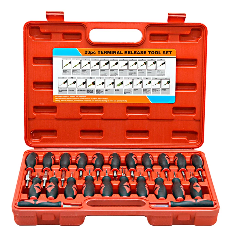 

23-шт. инструмент для разблокировки автомобильных жгутов проводов, экстрактор вилочных клемм, игольчатый выталкиватель, инструмент для разборки цепей