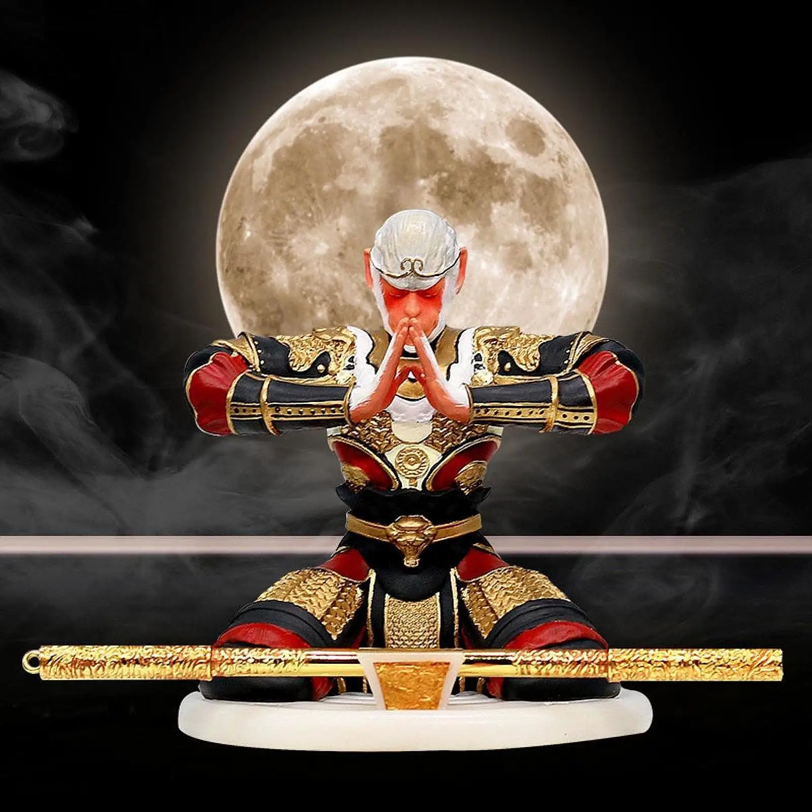 Wukong Figure Modern Monkey Figurine for Bookshelf TV Stand Desktop Cabinet