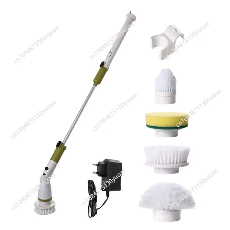 Wireless Electric cleaning brush, multi-function, suitable for bathroom tile crevice toilet, telescopic long handle floor brush