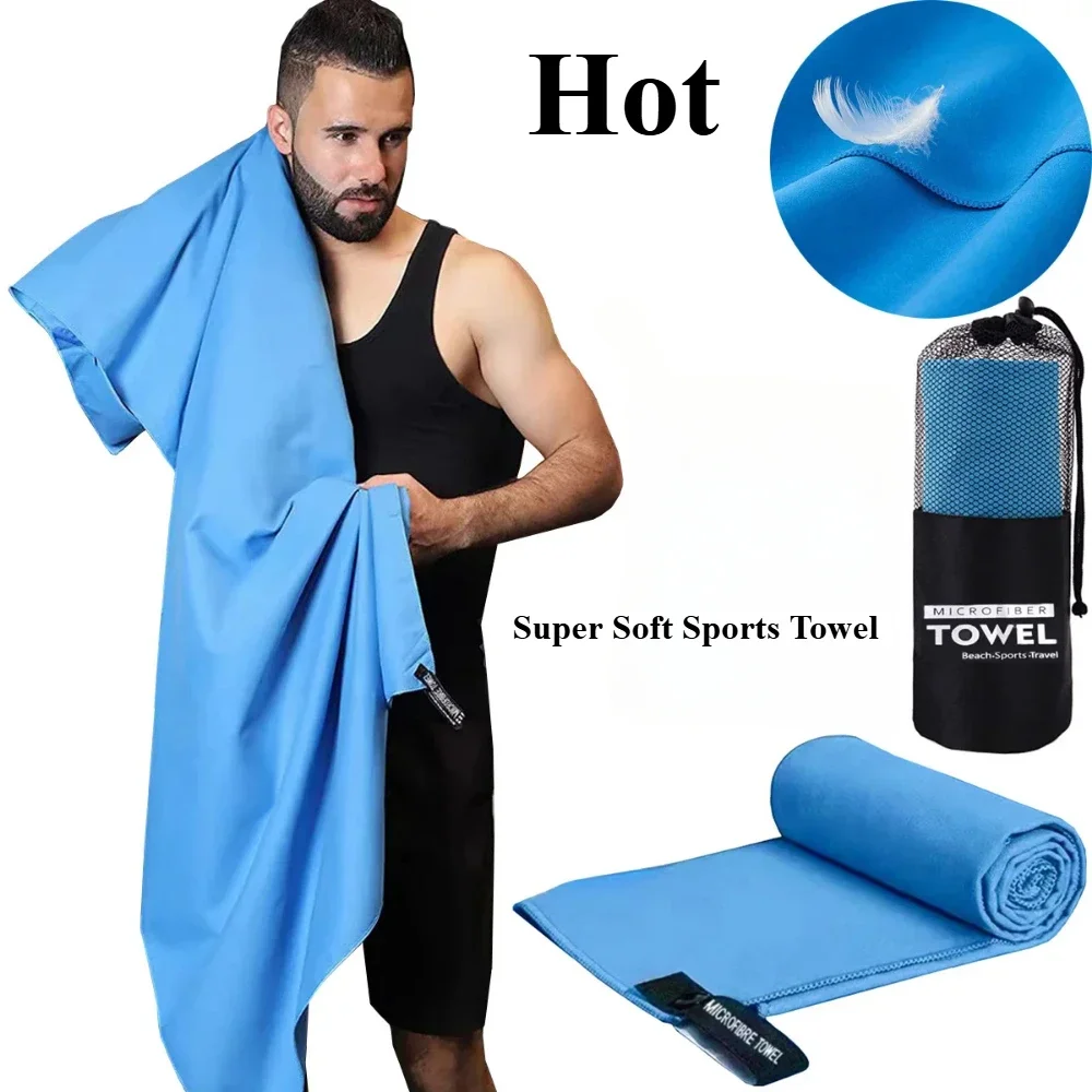 Hot Thickened Microfiber Towel 40x80cm Travel Sports Quick-drying Large Hair Towel Super Soft and Lightweight Gym Swimming Towel