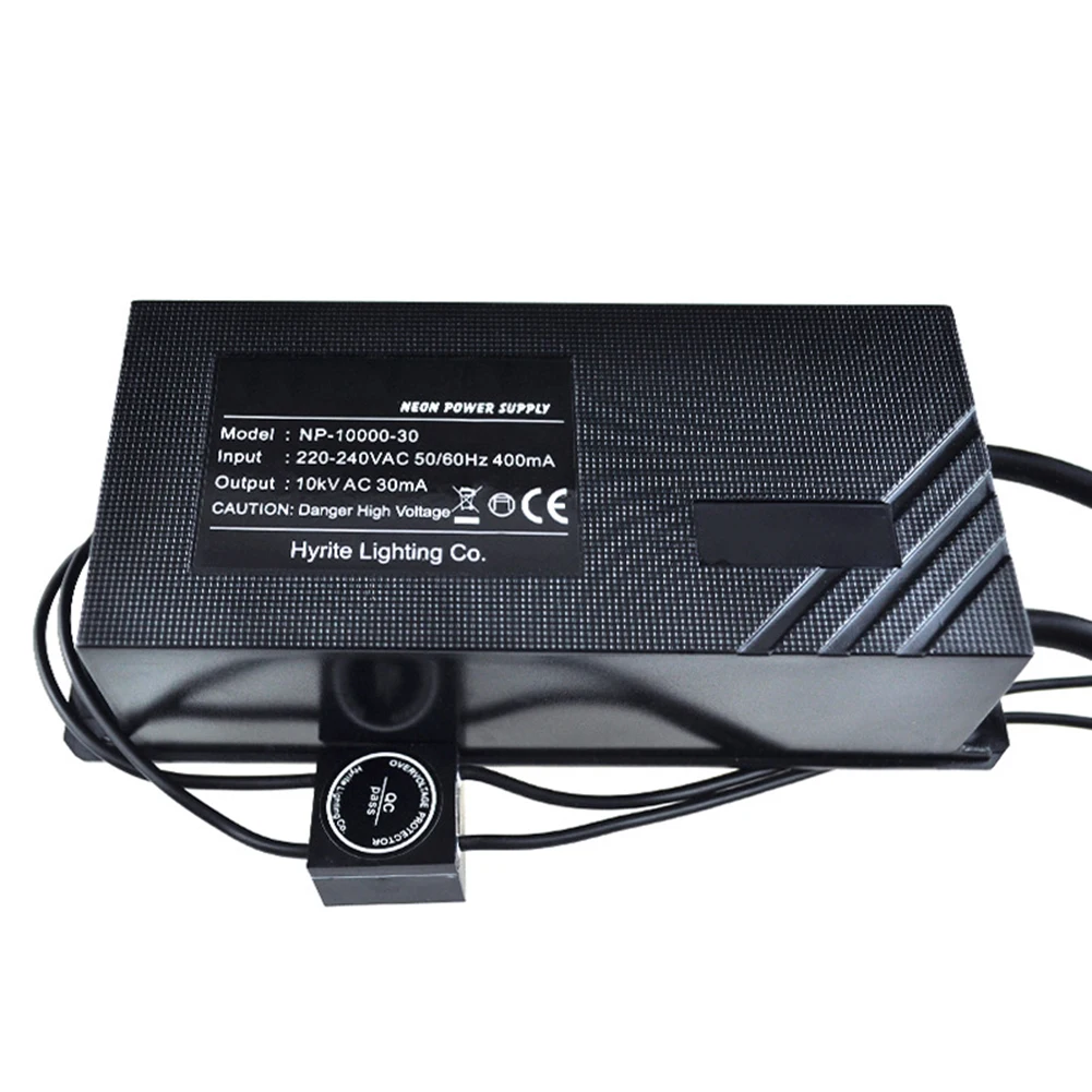 220V 10KV 30mA Neon Light Electronic Transformer Power Supply Adapter For Outdoor Signage High Voltage AC Driver Black