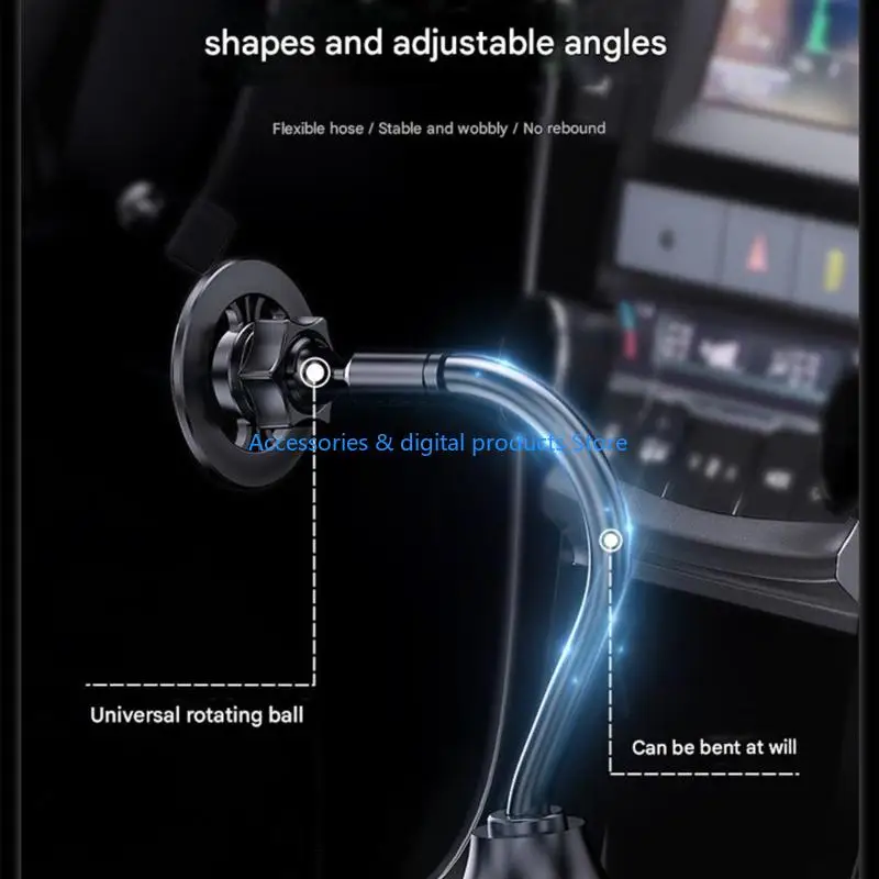 Suporte magnético para bebida 77JD com pescoço ganso ajustável e cabeça magnética