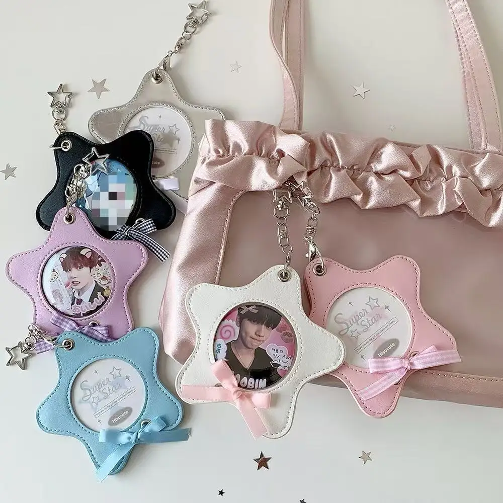 High Quality Y2K Korean Fashion Star Badge Holder Transparent Waterproof Badge Holder PVC Badge Protector Bag Backpack Decoratio