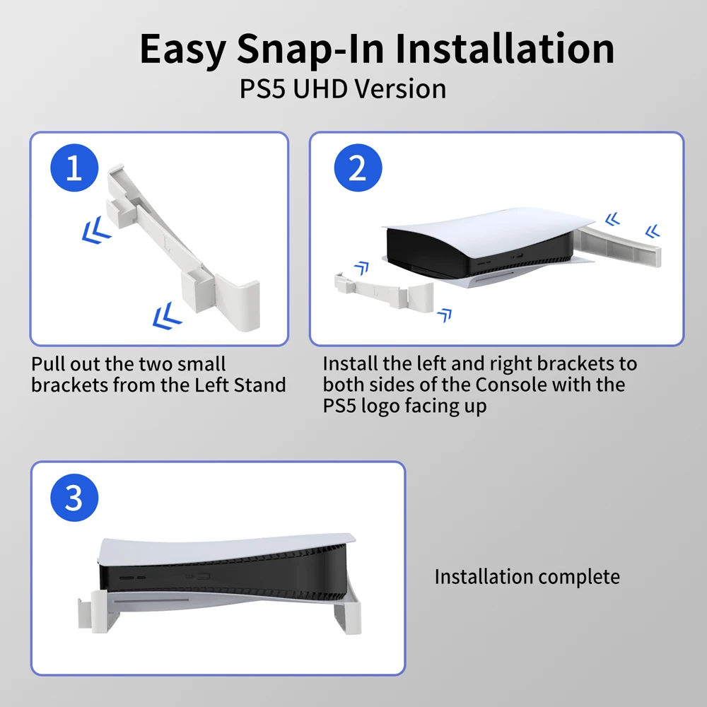 for PS5 Accessories Horizontal Bracket Compatible with PS5 Disc & Digital Editions Consoles Storage Stand ABS Gaming Holder