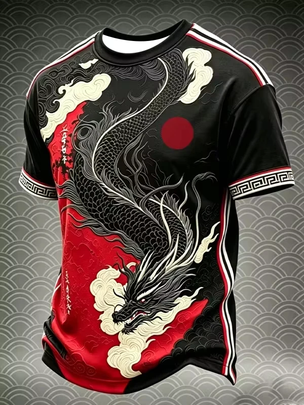 2027 Summer New Style Men's Japanese Culture Sport Shirt 3D Printed Sport Quick-Dry Family Version Casual T-Shirt Top Kids