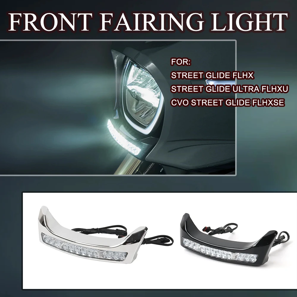 

New motorcycle Modification parts front fairing light suitable for Street Glide FLHX 2024-Up Chrome black optional