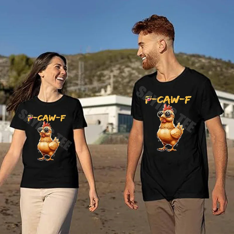 Funny Cool Chicken Sunglasses Caw F Humor for Men Women T-Shirt Y2k Aesthetic Clothes Novelty Gift Humor F-Caw-F Saying Tee Tops