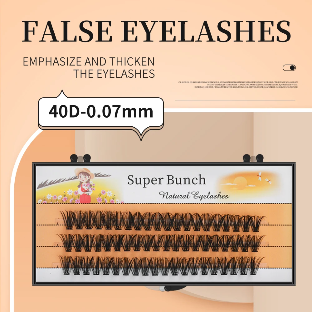 Super Bunch Cluster Lashes Extension 30D/40D/60D/80D Natural Style Individual Silk Mink Eyelashes Handmade False Eyelash Bundles