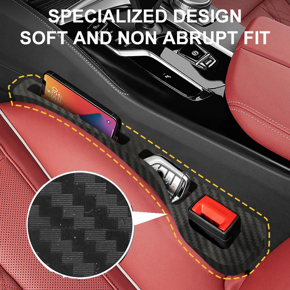 Car Seat Gap Plug Strip Carbon Fiber In The Car Insert Decorative Goods Car Gap Universal Leak-proof Fill Strip Storage Box