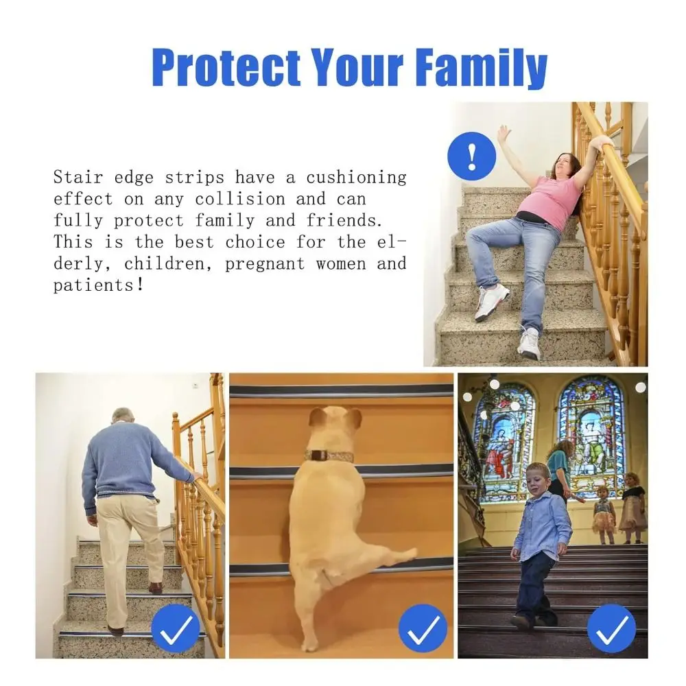 New Self-adhesive Stair Anti-Slip Tape L-Shaped PVC Non-Slip Protector Strips Waterproof Anti-Slip Edging Home Office