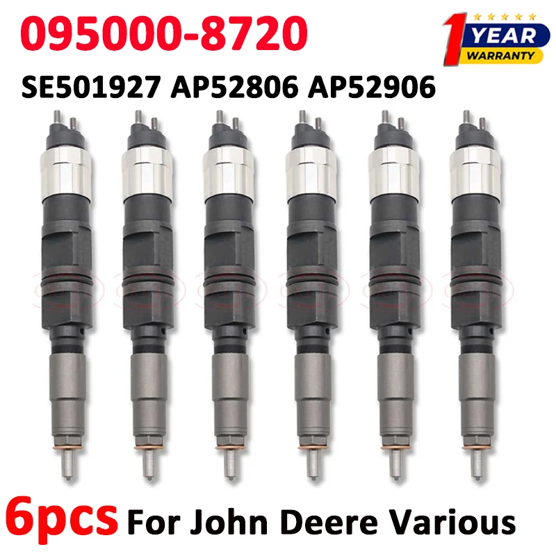 

6pcs 095000-8720 095000-8721 Diesel Injector Nozzle SE501927 AP52806 AP52906 For John Deere Various 4.5d 6.8d 4045T 6068T