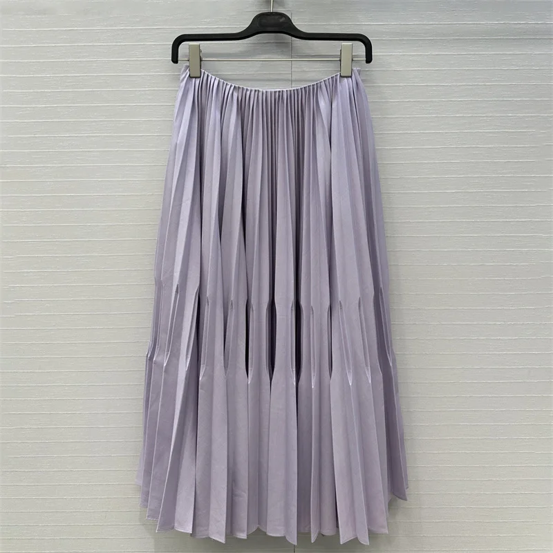 

Women's skirt 2026 Spring new low waist slim fit large swing skirt Pleated craft long skirt Casual women's half skirt y2k skirt