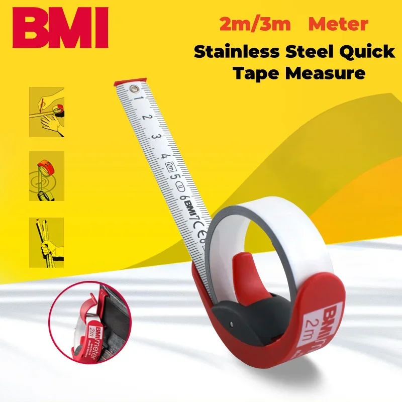 BMI Precision Quick Telescopic Tape Measure 2m/3m Germany Locking Tape Measure NO.429241429341