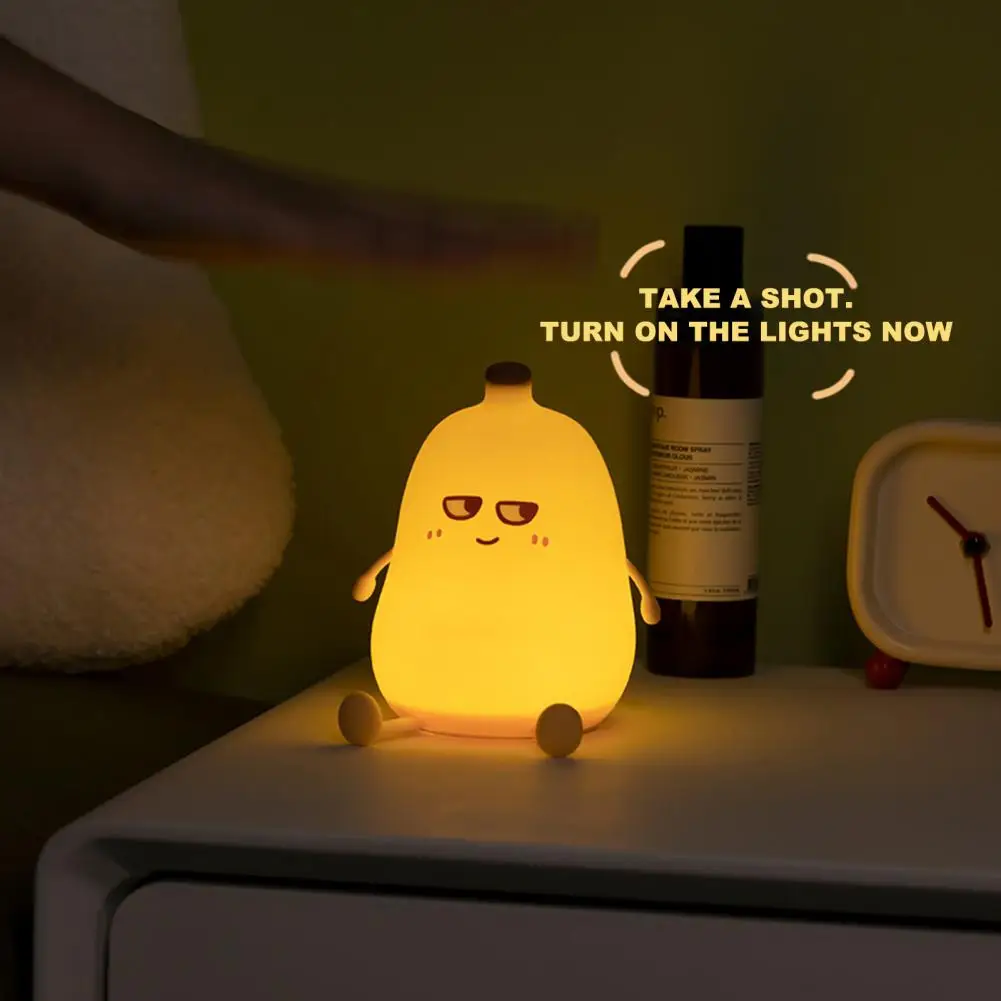 

Kids Travel Night Light Rechargeable Silicone Banana Night Light Dimmable Soft for Nursery Eye Protection Desktop Decoration