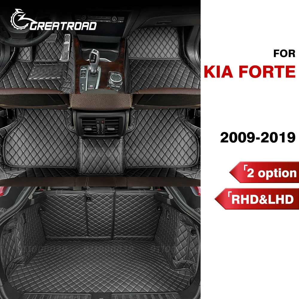 

For Kia Forte 2009-2019 2018 2017 2016 Custom Car Floor Mat Trunk Mat Automobile Carpet Cover Interior Accessories Protective