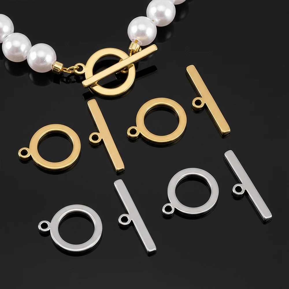 

5Sets/lot Stainless Steel OT Clasp Toggle Buckle Gold Silver Color DIY Jewelry Findings For Necklace Bracelet Making Accessories