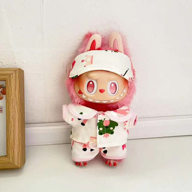 Official 2-Piece Labubu Pajama Set with Matching Sleep Mask, Cute Cartoon Character Sleepwear for Fans & Collectors