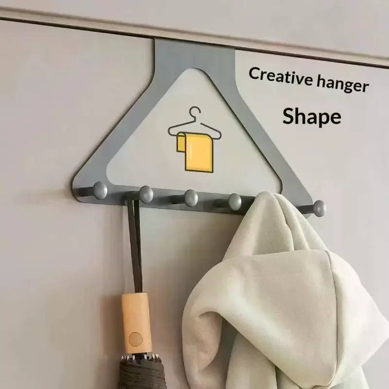 Clothes Hooks Behind The Door,PunchFree ,Traceless Hanger For Coats, Hats, Bags, And More,Over The Door Storage Organizer Hanger