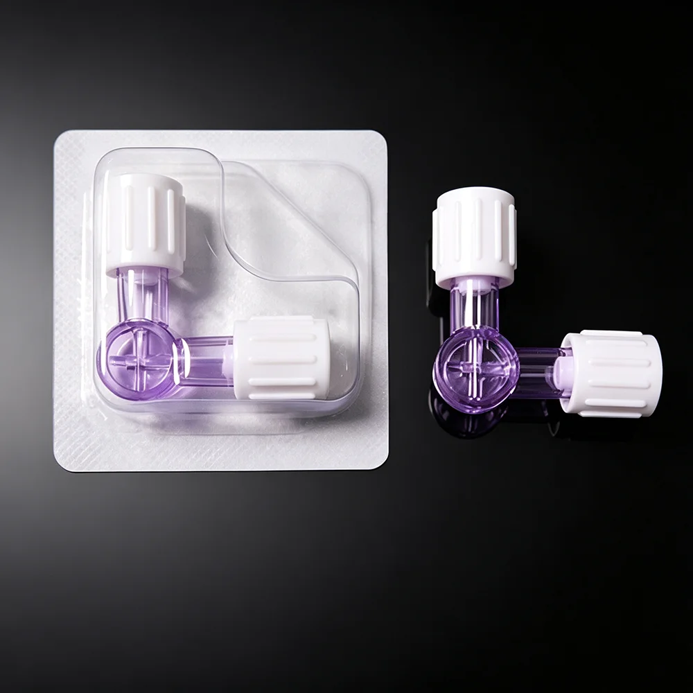 

10PCS Sterile Disposable Elbow Medicine Dispenser Double Female Luer Connector for Medical Use