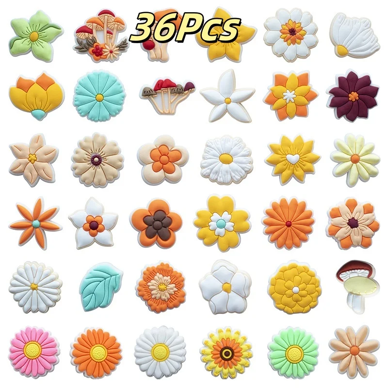 

36Pcs Beautiful Sunflower Series Shoes Accessories Shoe Accessories Pins Kids Women Teens Christmas Birthday Party Gifts