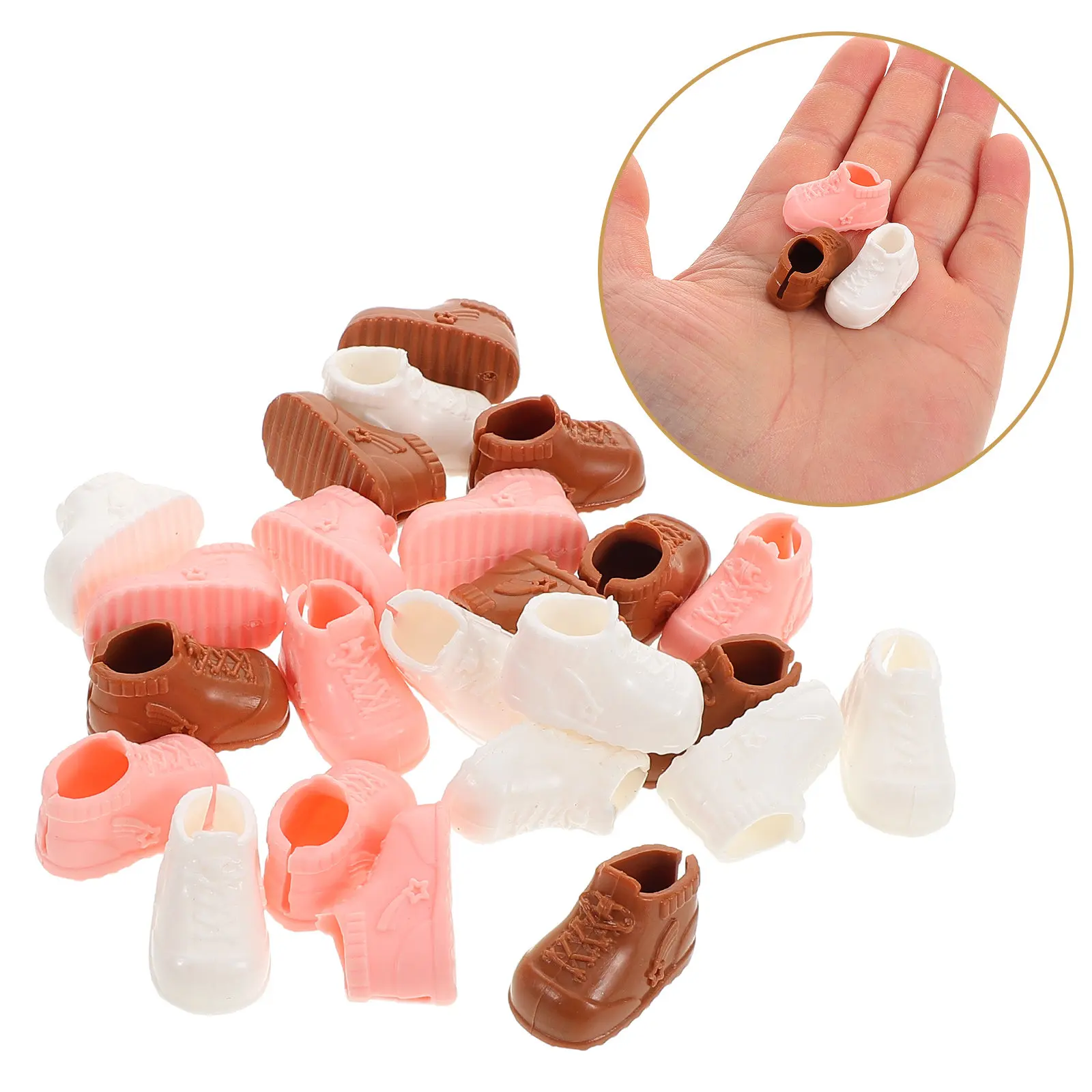 

12Pairs Miniature Stylish High-Top Sneaker Shoes 17Cm Compatibility Bjd Ob11 Ymy 112 Scale Dollhouse Accessories Playset Decor