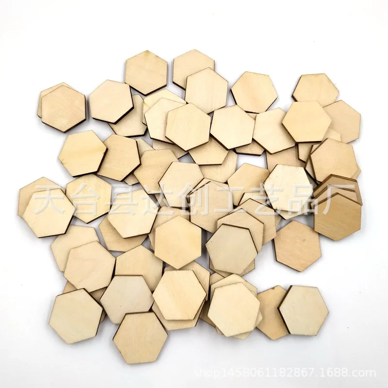 ログリンデンボード六角形木材 DIY 木材手作り落書き装飾合板チップ、完全な仕様