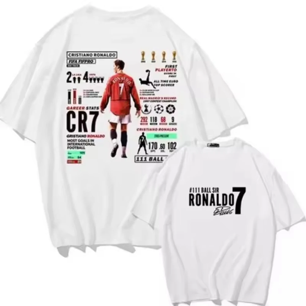 T Shirt Men Mens Clothing T Shirt Homme Mens T Shirt  New in Top&Tees Tee Shirt Cristiano Ronaldo Football Sports Print T-shirt