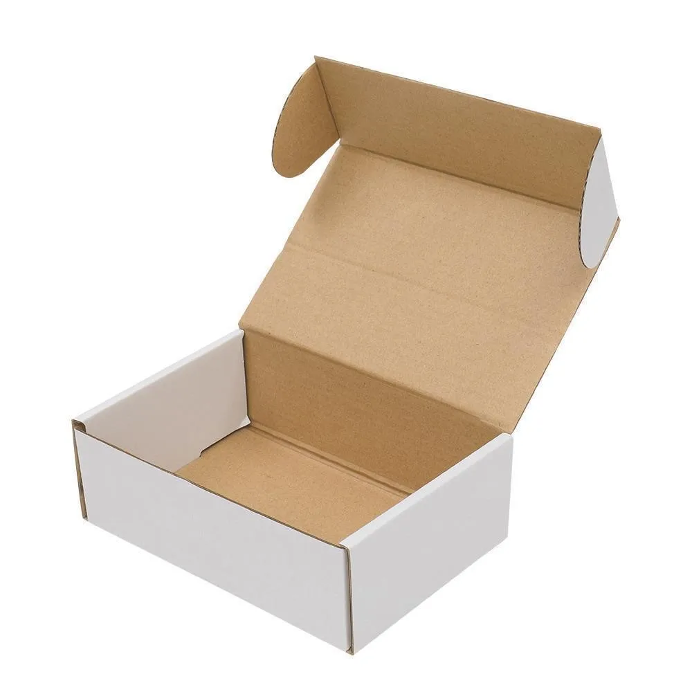 50 Pack 6x4x2 White Corrugated Shipping Mailer Packing Box B