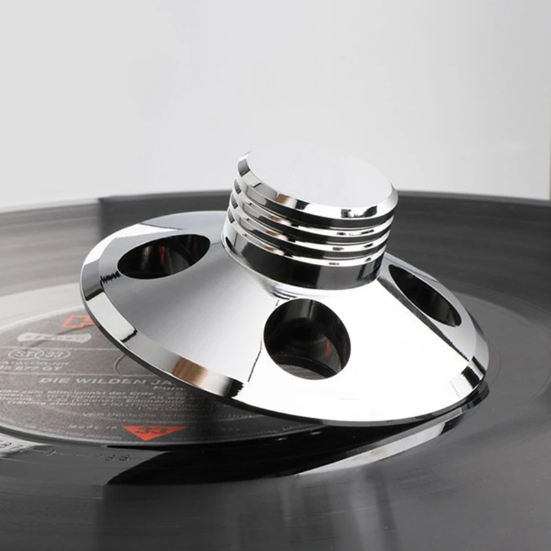 2 PCS CD Balanced Disc Stabilizer Silver Metal Audio LP Vinyl Turntables Metal Disc Stabilizer Record Player Weight Clamp Hifi