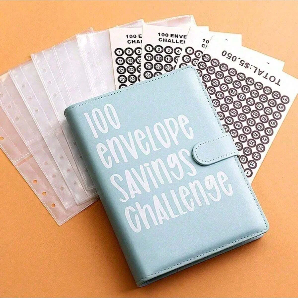 100 Envelope Challenge Binder Save Savings Challenges Loose-Leaf Binder Budget Binder With Cash Envelopes Money Organizer System
