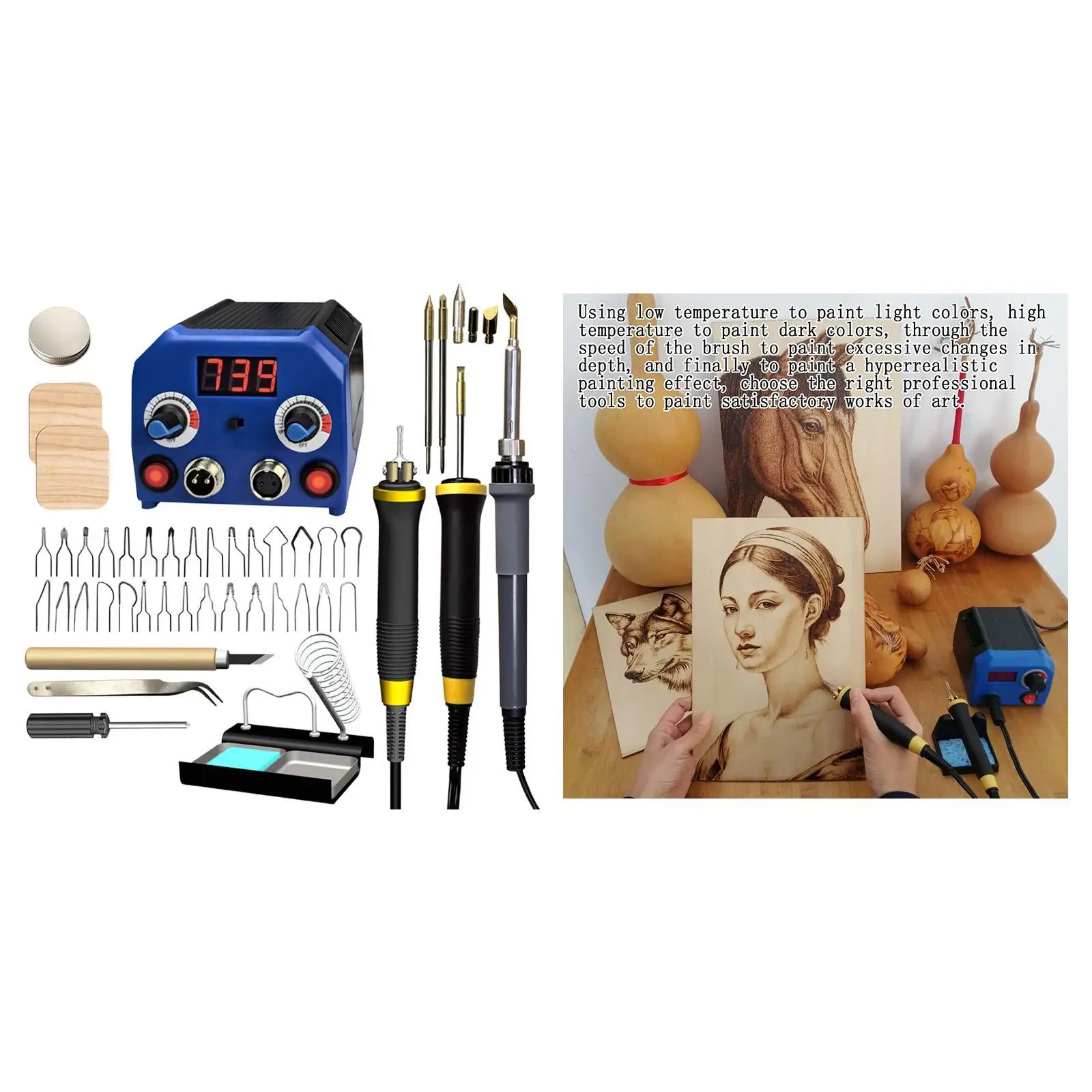 Wood Burning Kit Professional Practical Adults Versatile with Pyrography Pen Tips Beginner Crafts Tools Set Wood Burner Tools