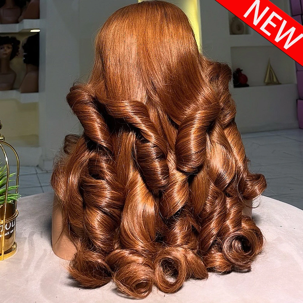 Wear & Go 13x6 HD Lace Frontal Perücke Honigbraun, federnde Locken, kleberlose Perücke, 16-36 Zoll, 400er Dichte, 100% Echthaarperücken für Damen