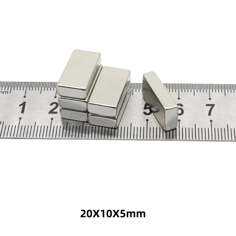 20x10x5mm Super Strong  Neodymium Block Magnet NdFeB Permanent Magnetic for Craft Office Electronics Home 20mmx10mmx5mm