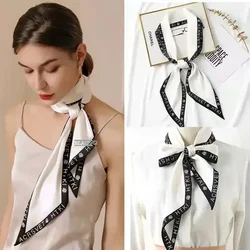 Brand Design Zebra In Flowers Women Scarf Luxury Silk Scarf Fashion Hair Headband Foulard Skinny Bag Scarves Neckerchief