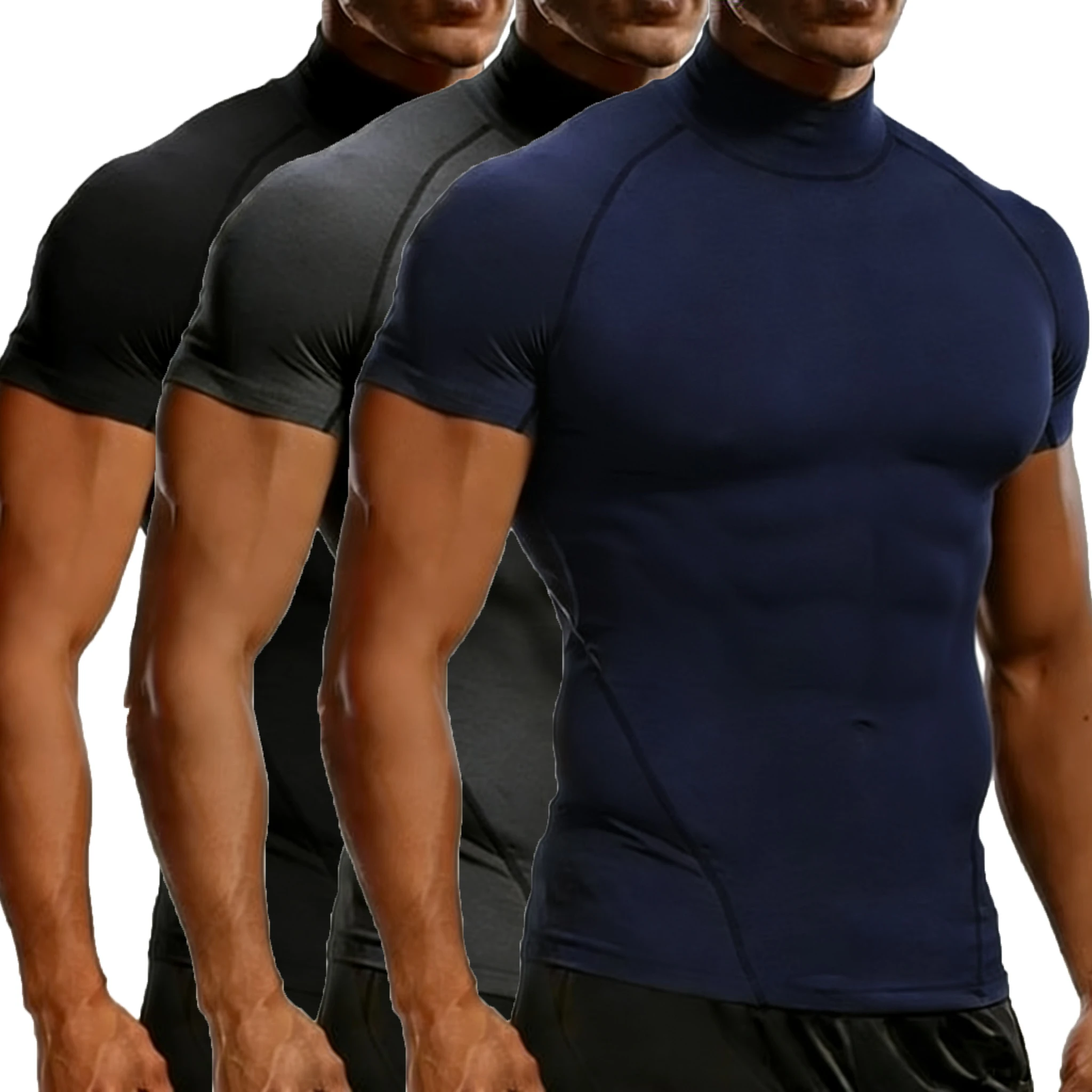 Men's Sport T Shirt Summer Compression Tops Tee Skinny Tights Gym Fitness Tshirt Workout Training Clothing Running T-Shirt Men