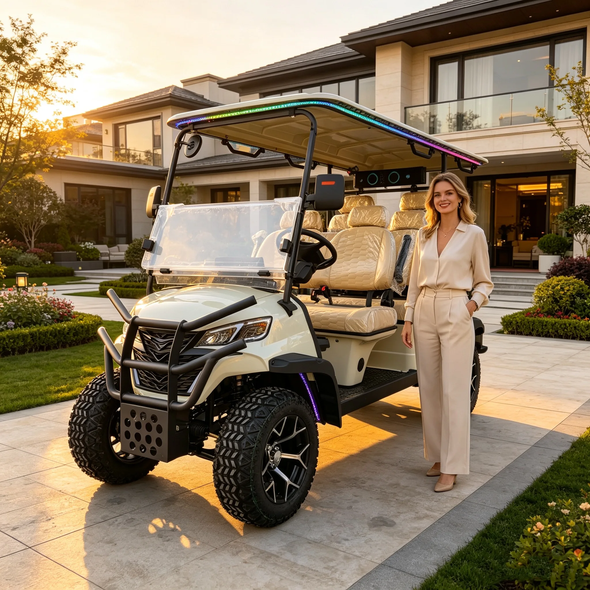 Spacious 6-Seater Golf Cart with Long-Lasting Battery | Ideal for Memorable Group Adventures  electric sightseeing vehicle