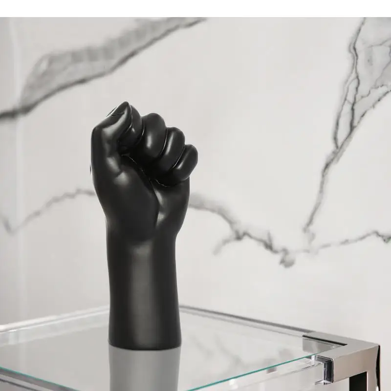 

Resin Abstract Figure Statue Hand Black Fist OK Gesture Handicraft Decoration Modern Home Accessories Figurine