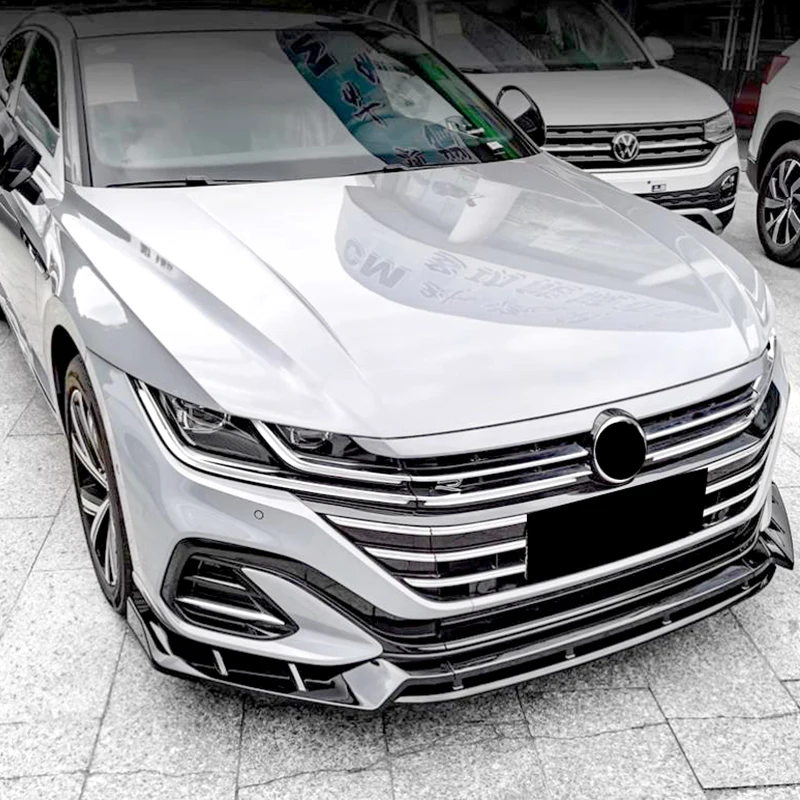 For Volkswagen Passat CC Arteon Accessories 2021 2022 2023 4Pcs Car Front Bumper Split Lip Body Kit Spoiler Diffuser Deflector