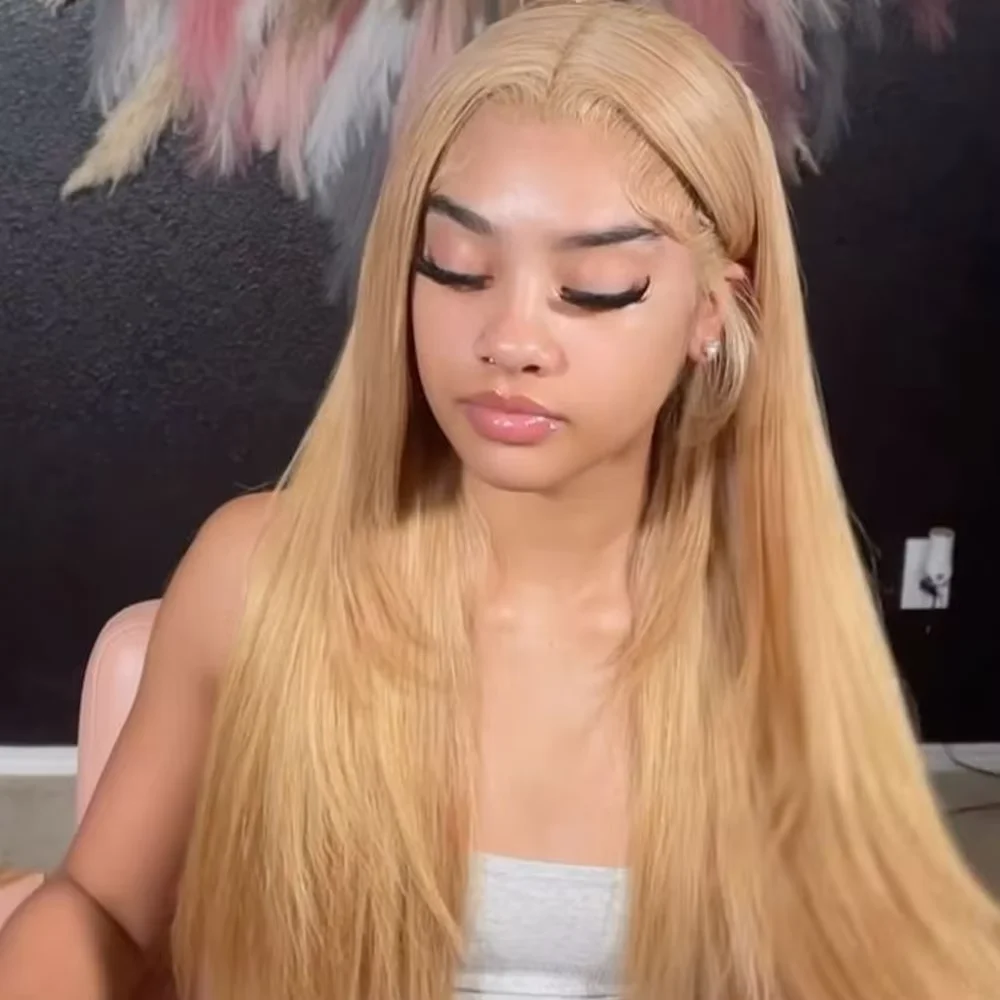 

Бразильские прямые медовые блондинки 13x6 HD парики из натуральных волос на кружеве спереди # 27-цветный бесклеевой 13x4 прозрачный кружевной парик для женщин