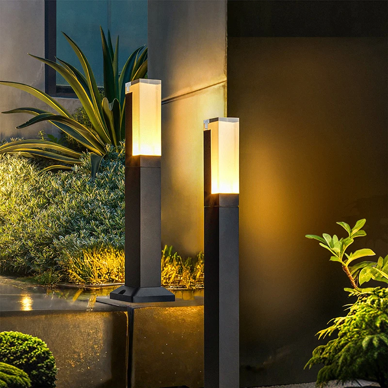 LED Outdoor Landscape Lighting IP65 Waterproof 7W COB Lawn Lamp AC85-265V Aluminum Pillar Garden Path Street Square Decoration