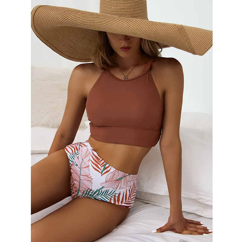 

Купальный костюм с высокой талией, новинка 2025 года, женский купальник из двух предметов, тропический купальный костюм, сексуальный комплект бикини, пляжная одежда Майо