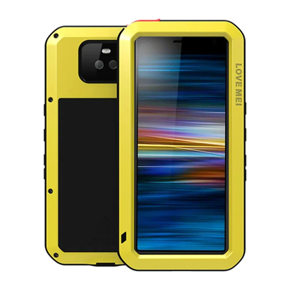 

Silicone Heavy Duty Shockproof Case for Sony Xperia 10 Plus Armor Metal Cover for Sony Xperia 10 II 1 II Xperia 5 Powerful Funda