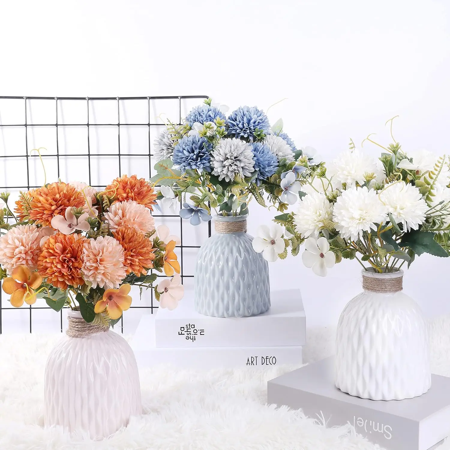 Künstliche Blumen Seidenkugel-Chrysanthemen Heimdekoration Vase Outdoor Garten Bogen Hochzeit Brautstrauß Festival DIY Geschenk – Detail 1