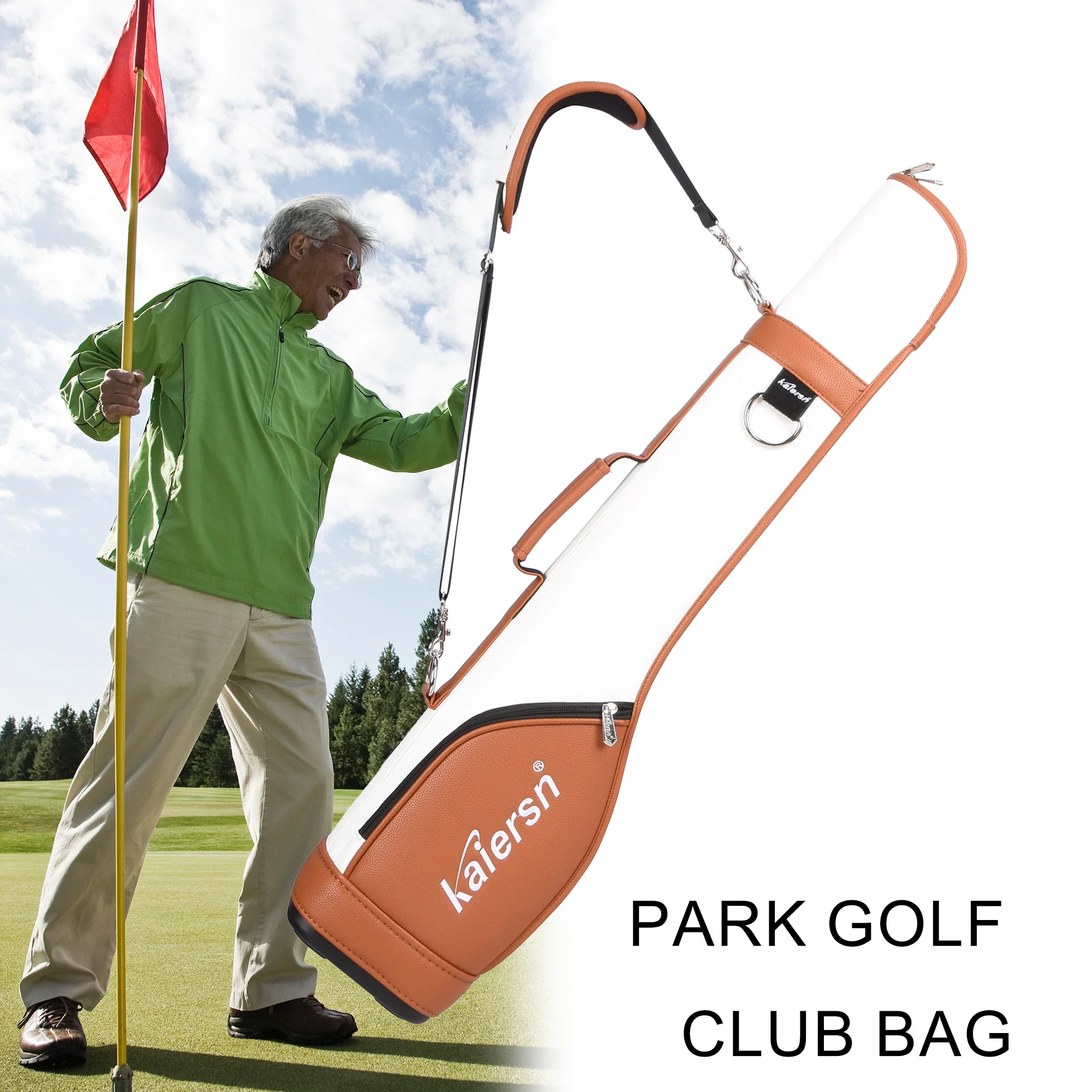 Kaiersn Park Golf Club Bag PU Lightweight Park Golf Gun Bag