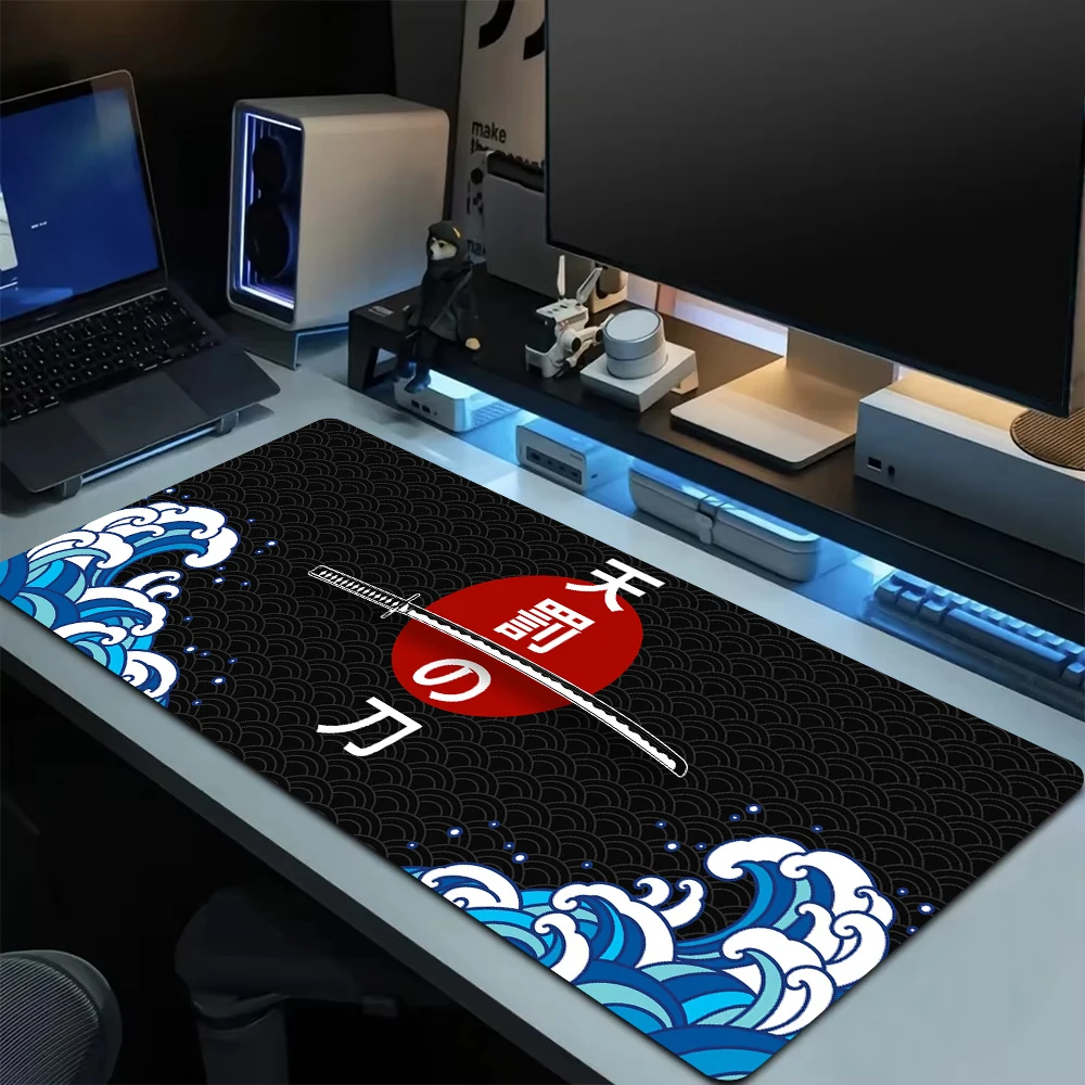 

Super large Japanese Samurai sword mouse pad rubber non-slip table mat FPS/MOBA gaming special pads locking process 90x40cm XXL