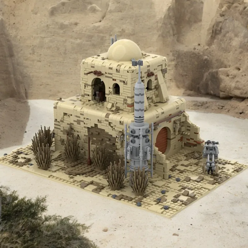 [1805 Pieces] Tatooine-Style House Building Model, Modular Design with Interior, Suitable for Adults and Teens building blocks