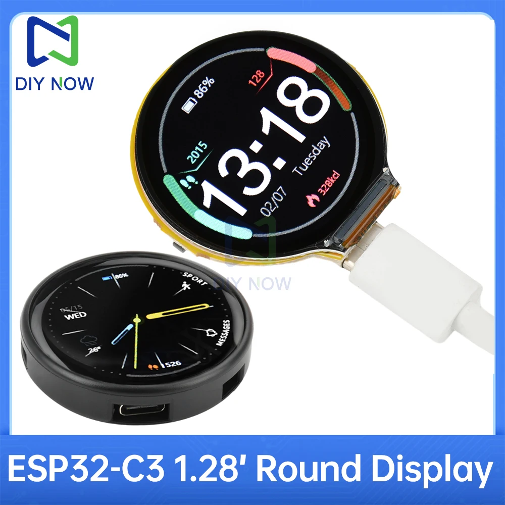 240*240 IPS 1.28-inch circular display GC9A01 display ESP32-C3 wifi Bluetooth development board module onboard ESP32-C3-MINI-1U