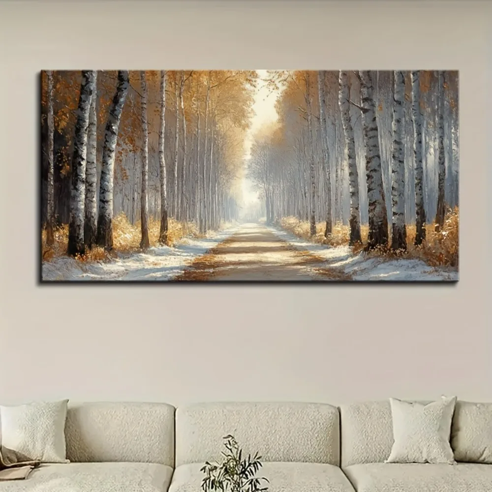 Autumn Landscape Canvas Printed Forest Wall Art Gallery works printed wall decoration, 1.5 inch thick pine solid wood frame