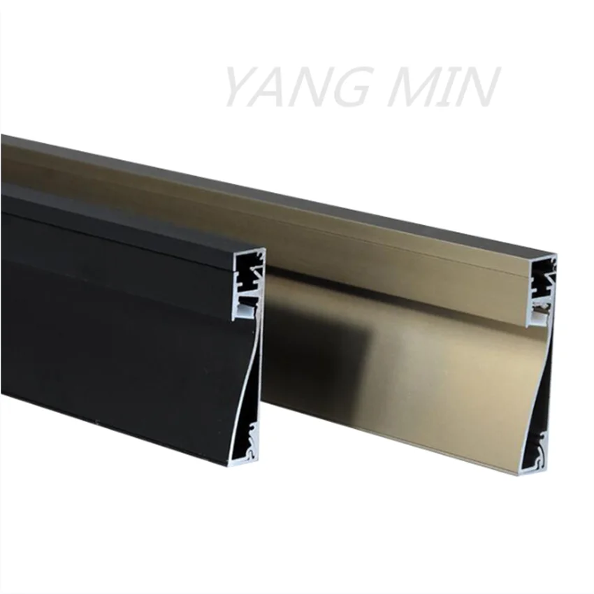 

2m/pcs Indoor Floor Light Skirting Baseboard Aluminium Led Metal Wall Skirting Profile silver and black color